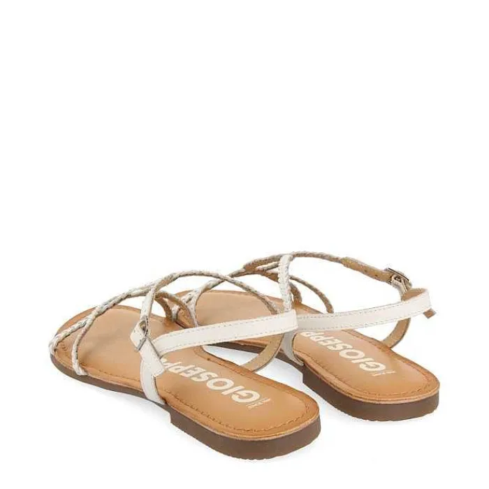 Gioseppo Sandalias Planas<Sandalias De Mujer Nioaque Blancas Con Tiras Finas Trenzadas
