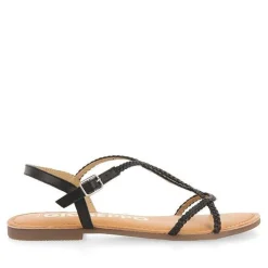 Gioseppo Sandalias Planas<Sandalias De Mujer Nioaque En Color Negro Con Tiras Finas Trenzadas