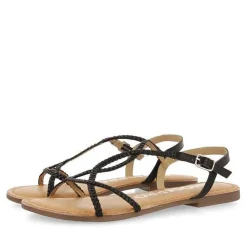 Gioseppo Sandalias Planas<Sandalias De Mujer Nioaque En Color Negro Con Tiras Finas Trenzadas