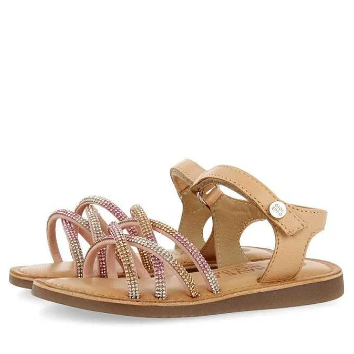 Gioseppo Niñas |Sandalias<Sandalias De Nina Lavrio De Piel Tintada Con Cristales