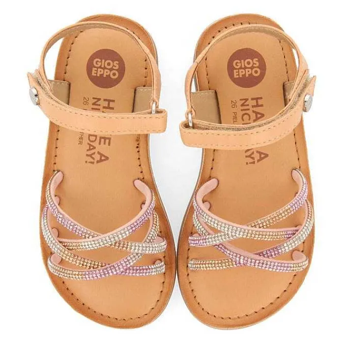 Gioseppo Niñas |Sandalias<Sandalias De Nina Lavrio De Piel Tintada Con Cristales