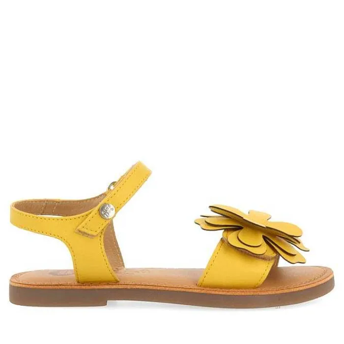 Gioseppo Niñas |Sandalias<Sandalias De Piel Amarillas Con Adornos De Flores Para Nina Y Nino Cres