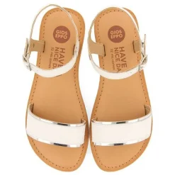 Gioseppo Niñas |Sandalias<Sandalias De Piel Blanca Con Detalles Metalizados Nina Ishem