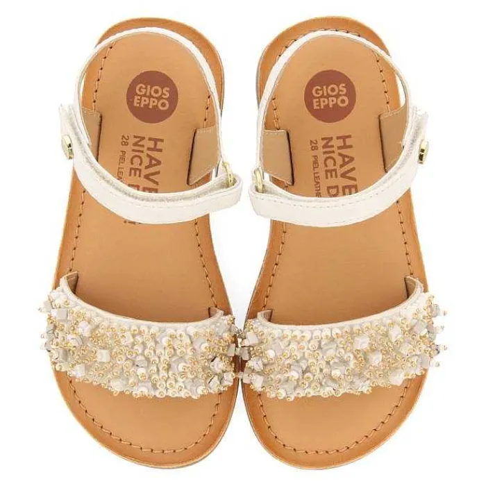 Gioseppo Niñas |Sandalias<Sandalias De Piel Blanca Con Adornos De Cuentas Para Nina Y Nino Blesle