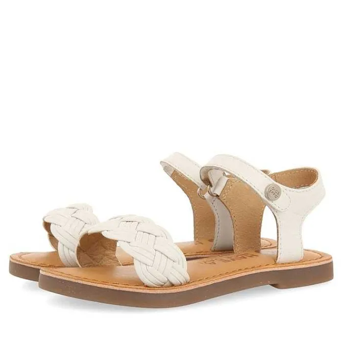 Gioseppo Niñas |Sandalias<Sandalias De Piel Blanca Con Trenzado Y Cierre Ajustable Para Nina Y Nino Manastir
