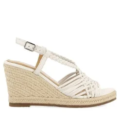 Gioseppo Sandalias Cuña<Sandalias De Piel Blanca Con Tiras Y Cuña Alta De Yute Para Mujer Glide