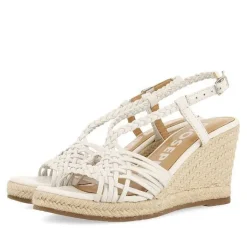 Gioseppo Sandalias Cuña<Sandalias De Piel Blanca Con Tiras Y Cuña Alta De Yute Para Mujer Glide