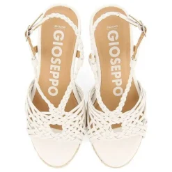 Gioseppo Sandalias Cuña<Sandalias De Piel Blanca Con Tiras Y Cuña Alta De Yute Para Mujer Glide