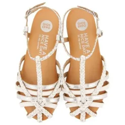 Gioseppo Niñas |Sandalias<Sandalias De Piel Blanca Con Detalles Metalizados Estilo Cangrejera Para Nina Y Nino Belsh