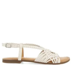Gioseppo Sandalias Planas<Sandalias De Piel Blanca Con Tiras Cruzadas Para Mujer Aidone