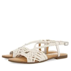Gioseppo Sandalias Planas<Sandalias De Piel Blanca Con Tiras Cruzadas Para Mujer Aidone