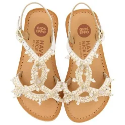 Gioseppo Niñas |Sandalias<Sandalias De Piel Blanca Con Adornos De Cuentas Para Nina Y Nino Tice