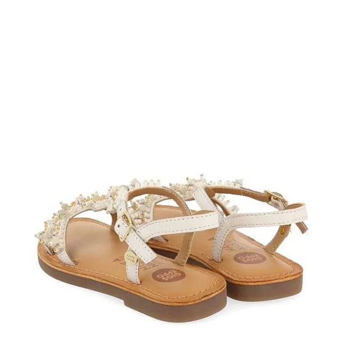 Gioseppo Niñas |Sandalias<Sandalias De Piel Blanca Con Adornos De Cuentas Para Nina Y Nino Tice