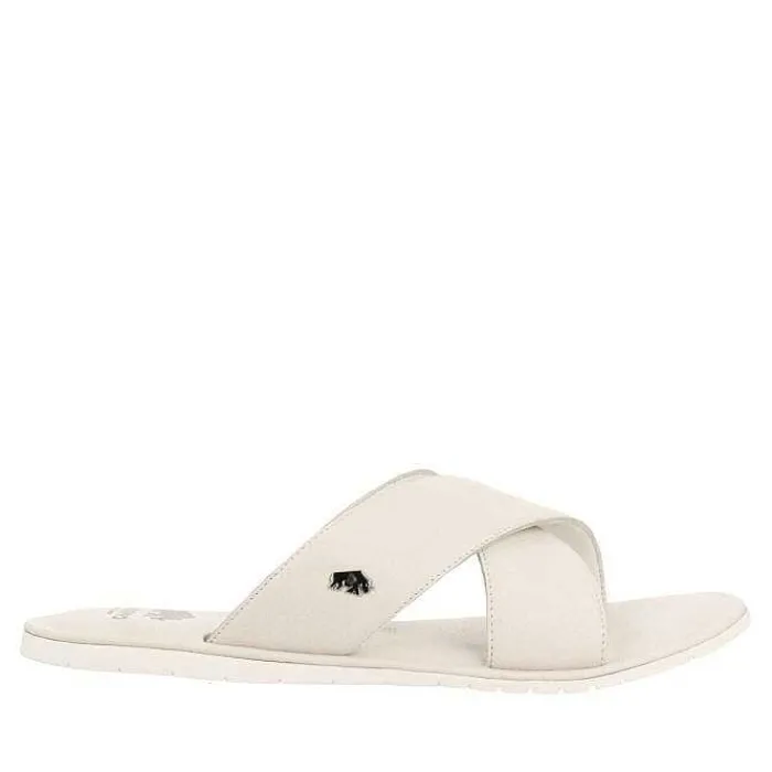 Gioseppo Chancletas<Sandalias De Piel Blanca Con Tira Cruzada Para Hombre Orosh