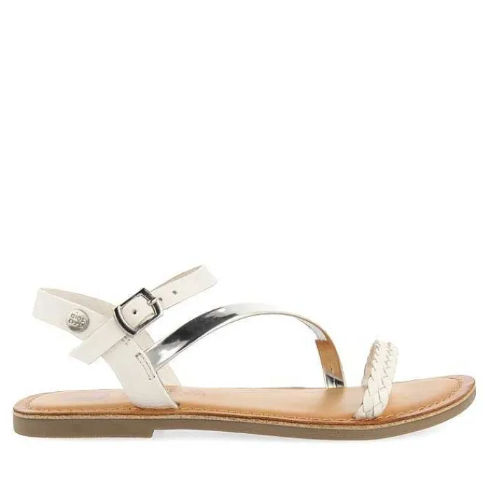 Gioseppo Niñas |Sandalias<Sandalias De Piel Blanca Con Detalles Trenzados Y Metalizados Para Nina Y Nino Helix