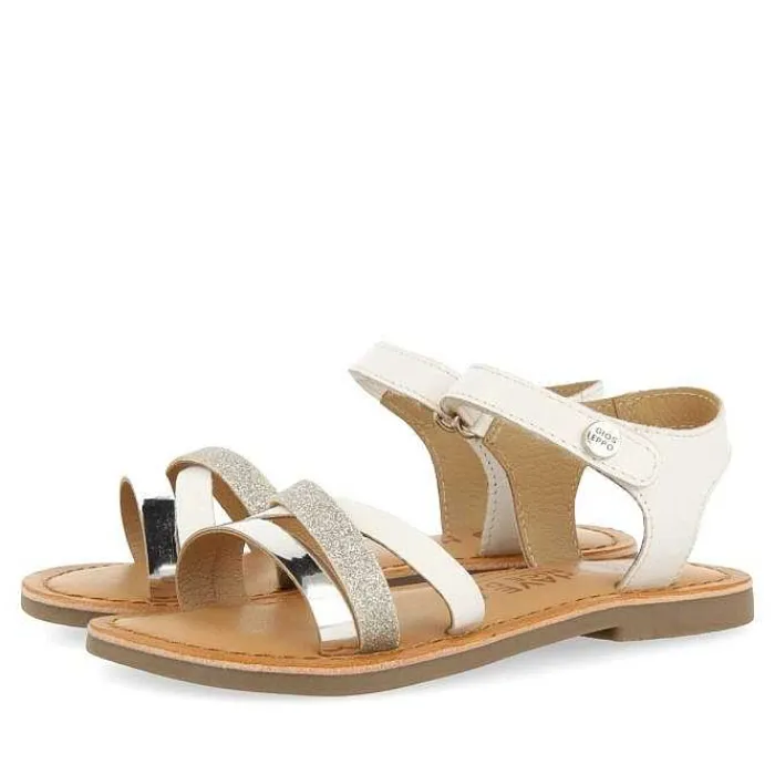 Gioseppo Niñas |Sandalias<Sandalias De Piel Blanca Con Brillantes Y Detalles Metalicos Para Nina Y Nino Lawtey