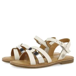 Gioseppo Niñas |Sandalias<Sandalias De Piel Blanca Con Detalles Metalicos Para Nina Y Nino Nicolosi