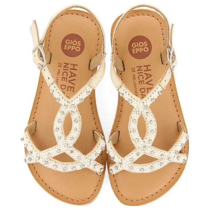 Gioseppo Niñas |Sandalias<Sandalias De Piel Blanca Con Adorno De Cuentas Para Nina Y Nino Lazarat