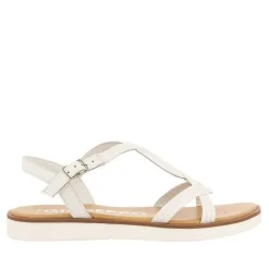 Gioseppo Sandalias Planas<Sandalias De Piel Blanca Con Tiras Para Mujer En Cornualles