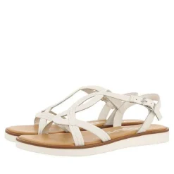 Gioseppo Sandalias Planas<Sandalias De Piel Blanca Con Tiras Para Mujer En Cornualles