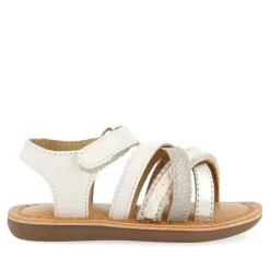 Gioseppo Bebe |Sandalias Bebe Nina<Sandalias De Piel Blanca Con Bordados En Rafia, Brillos Y Accesos Metalicos Para Bebe Ilok