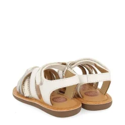 Gioseppo Bebe |Sandalias Bebe Nina<Sandalias De Piel Blanca Con Bordados En Rafia, Brillos Y Accesos Metalicos Para Bebe Ilok