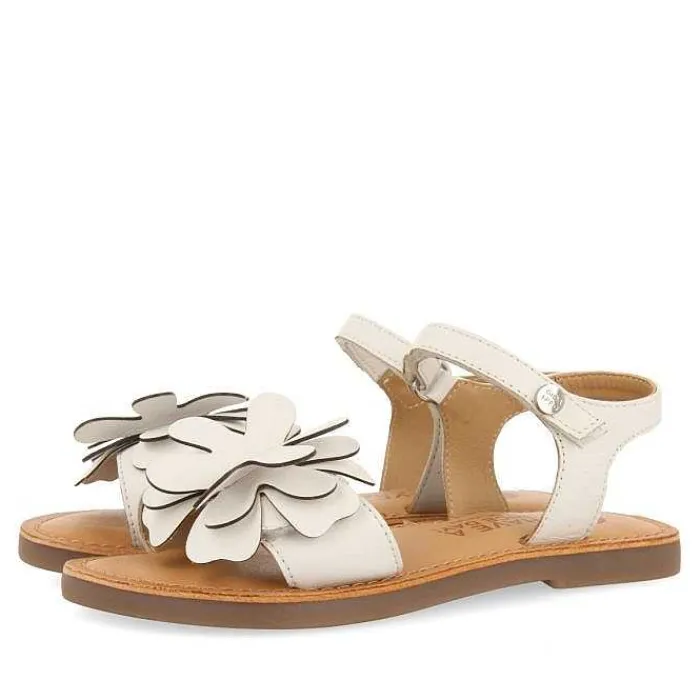 Gioseppo Niñas |Sandalias<Sandalias De Piel Blanca Con Adornos De Flores Para Nina Y Nino Cres