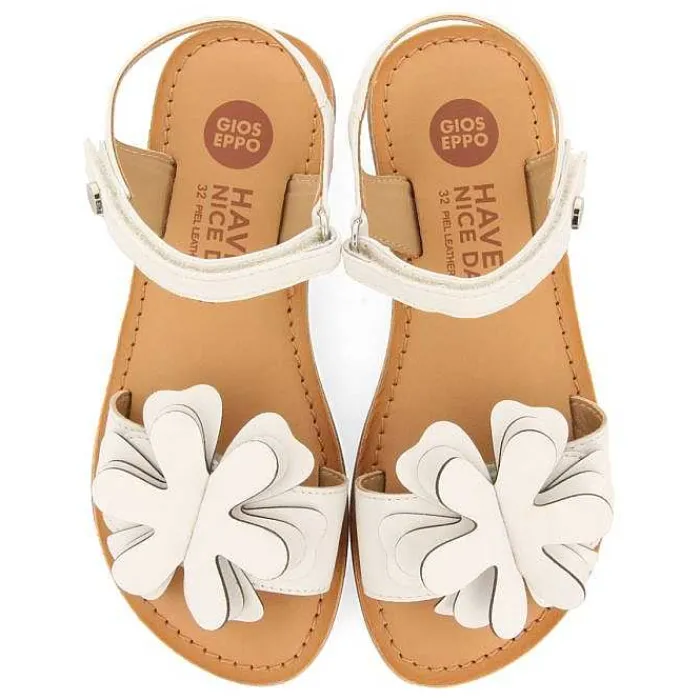 Gioseppo Niñas |Sandalias<Sandalias De Piel Blanca Con Adornos De Flores Para Nina Y Nino Cres