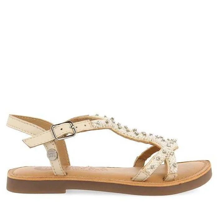 Gioseppo Niñas |Sandalias<Sandalias De Piel Blanca Con Adorno De Cuentas Para Nina Y Nino Lazarat