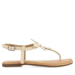 Gioseppo Sandalias Planas<Sandalias De Piel Blanco Rojo Con Adornos De Flores Para Mujer Velcan