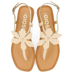 Gioseppo Sandalias Planas<Sandalias De Piel Blanco Rojo Con Adornos De Flores Para Mujer Velcan