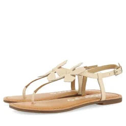 Gioseppo Sandalias Planas<Sandalias De Piel Blanco Rojo Con Adornos De Flores Para Mujer Velcan