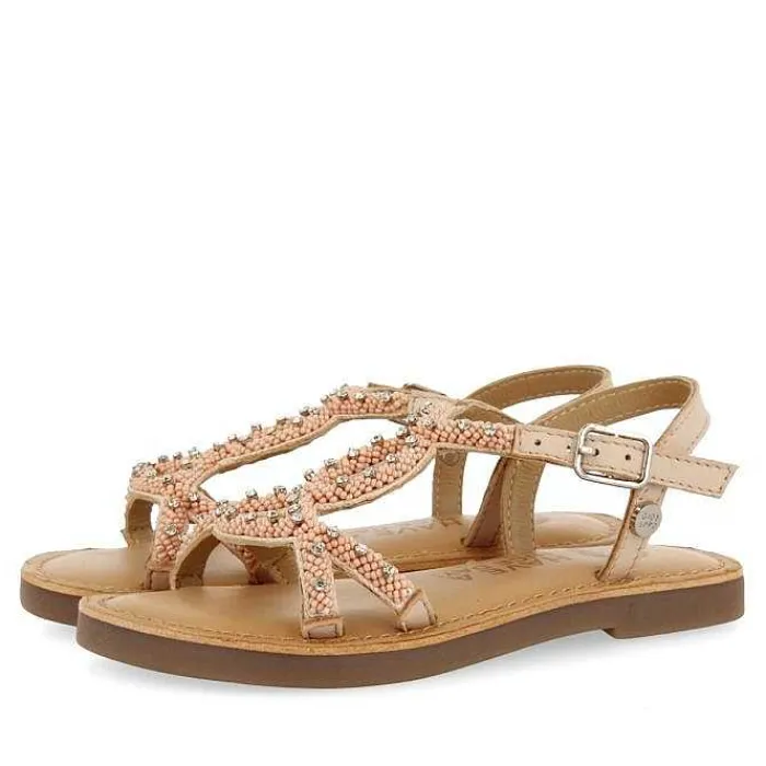 Gioseppo Niñas |Sandalias<Sandalias De Piel Con Adornos De Cuentas Rosa Nina Y Nino Lazarat