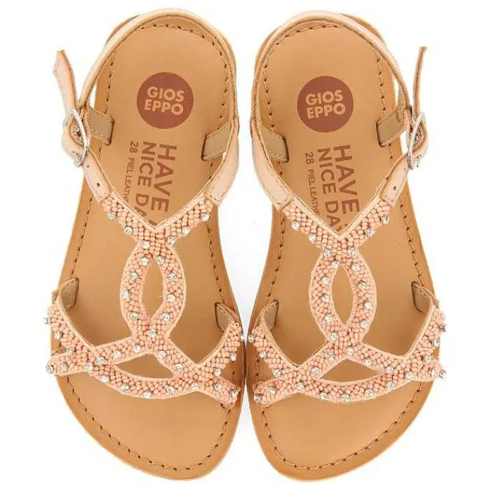 Gioseppo Niñas |Sandalias<Sandalias De Piel Con Adornos De Cuentas Rosa Nina Y Nino Lazarat