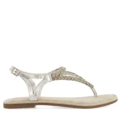 Gioseppo Sandalias Planas<Sandalias De Piel Con Adornos Plata Para Mujer Poussan