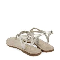 Gioseppo Sandalias Planas<Sandalias De Piel Con Adornos Plata Para Mujer Poussan