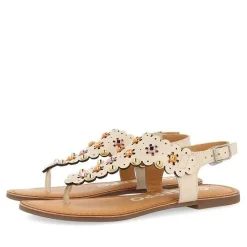 Gioseppo Sandalias Planas<Sandalias De Piel Con Decoracion De Flores En Blanco Rojo Para Mujer Preloj
