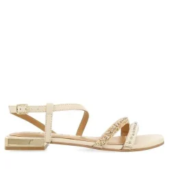 Gioseppo Sandalias Planas<Sandalias De Piel Con Piedras Blanco Rojo Para Mujer Landkey