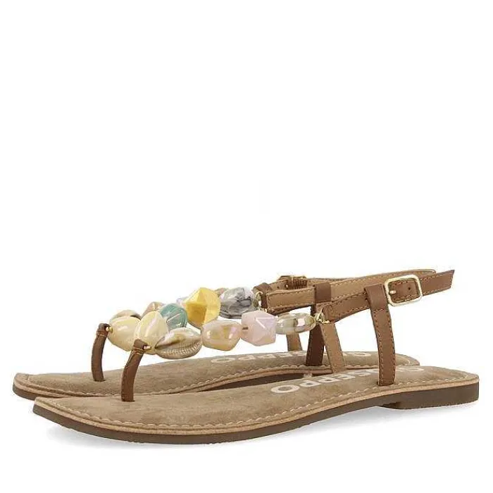 Gioseppo Sandalias Planas<Sandalias De Piel Con Piedras Multicolor Para Mujer Karlovac