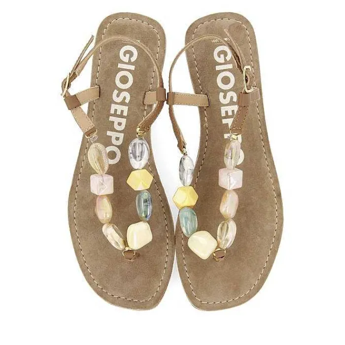 Gioseppo Sandalias Planas<Sandalias De Piel Con Piedras Multicolor Para Mujer Karlovac