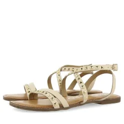 Gioseppo Sandalias Planas<Sandalias De Piel Con Tachuelas Blanco Rojo Para Mujer Maizi