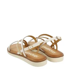 Gioseppo Sandalias Planas<Sandalias De Piel Con Tiras Blancas Y Metalicas Para Mujer Carbis