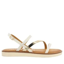 Gioseppo Sandalias Planas<Sandalias De Piel Con Tiras Blancas Y Metalicas Para Mujer Carbis