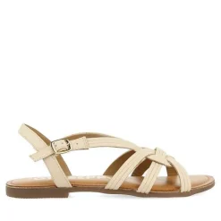 Gioseppo Sandalias Planas<Sandalias De Piel Con Tirantes Cruzados Blanco Rojo Para Mujer Golaj