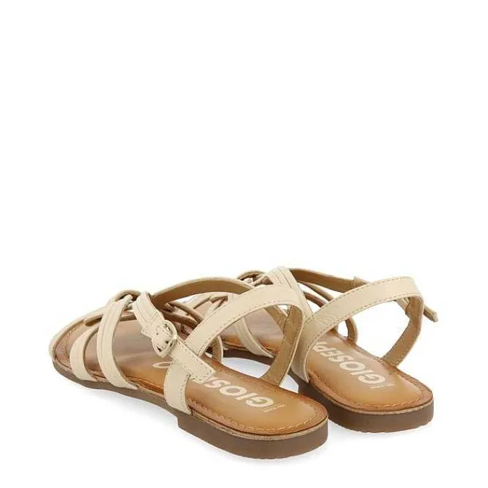 Gioseppo Sandalias Planas<Sandalias De Piel Con Tirantes Cruzados Blanco Rojo Para Mujer Golaj