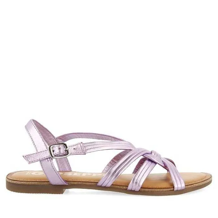 Gioseppo Sandalias Planas<Sandalias De Piel Con Tirantes Cruzados Lavanda Para Mujer Golaj