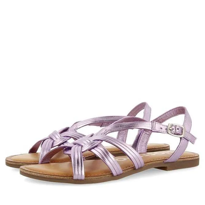 Gioseppo Sandalias Planas<Sandalias De Piel Con Tirantes Cruzados Lavanda Para Mujer Golaj