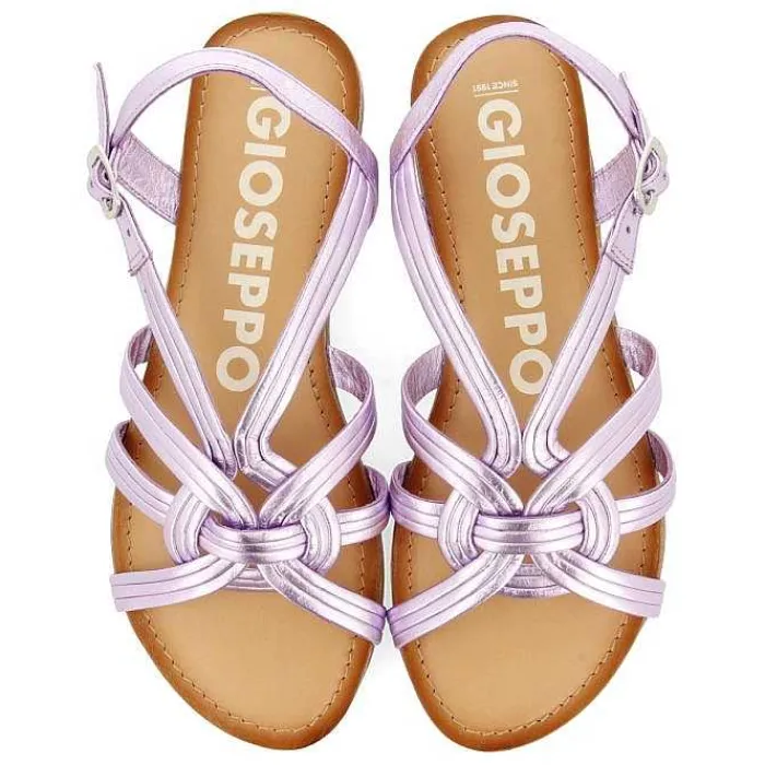 Gioseppo Sandalias Planas<Sandalias De Piel Con Tirantes Cruzados Lavanda Para Mujer Golaj