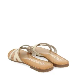 Gioseppo Sandalias Planas<Sandalias De Piel Con Tirantes Blanco Rojo Para Mujer Cayuse