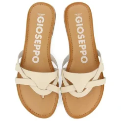 Gioseppo Sandalias Planas<Sandalias De Piel Con Tirantes Blanco Rojo Para Mujer Cayuse